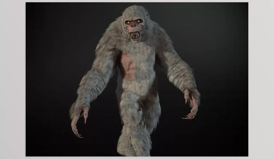 CGTrader - Mythical Yeti Low-poly 3D model - Enjoy the animations and textures of the creature and its movements in detail.