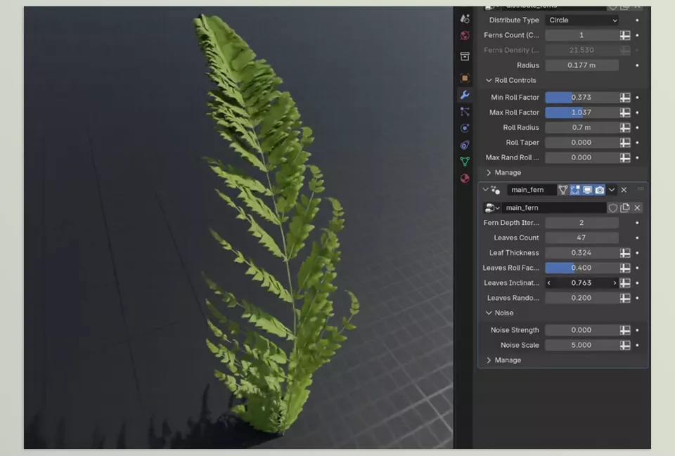 Gumroad - Procedural Fern Plant - Experience the power of procedural foliage using this versatile tool.