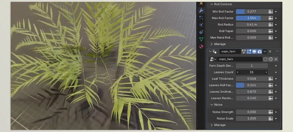 Gumroad - Procedural Fern Plant - Design and add realistic plants to your 3D scenes and customize them to your liking.