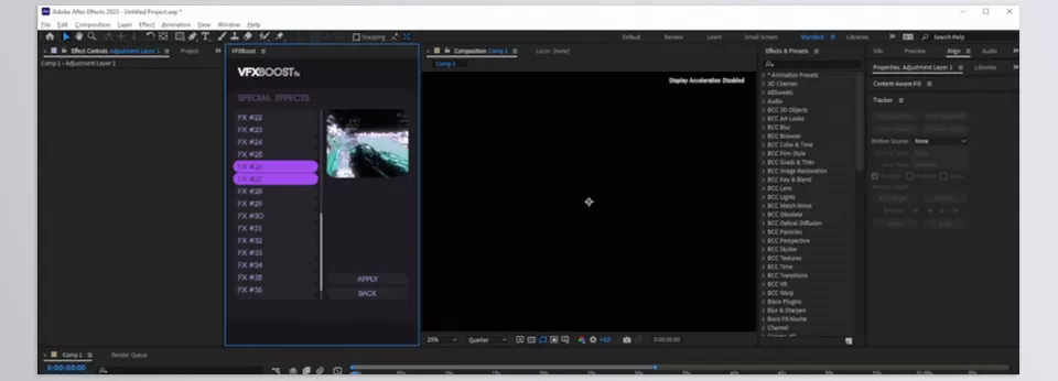 Gumroad - VFXBOOST FX for After Effects Extension - Elevate your cinematic experience with powerful effects that bring your content to life in just a few clicks.