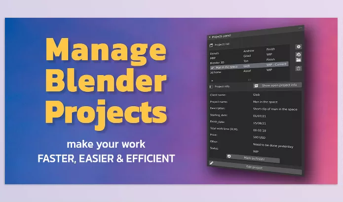 Blender – Manage Blender Projects (MBP) Download v2