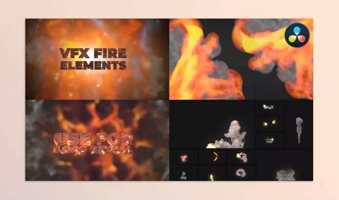 Videohive – VFX Fire Elements for Davinci Resolve Download 50500579