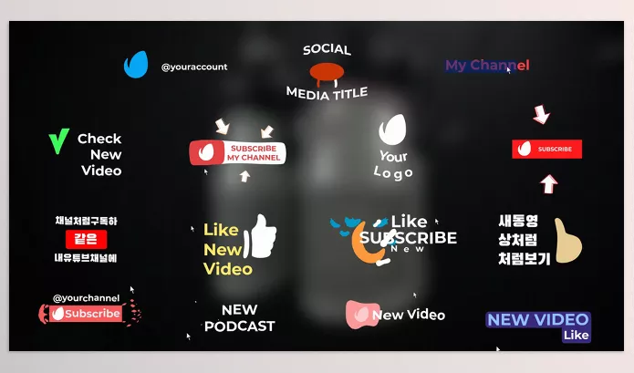 Videohive – Social Media Buttons And Titles for Premiere Pro Download 52531334