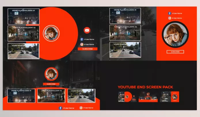 Videohive – Youtube End Screens Pack V3 Download 52592385