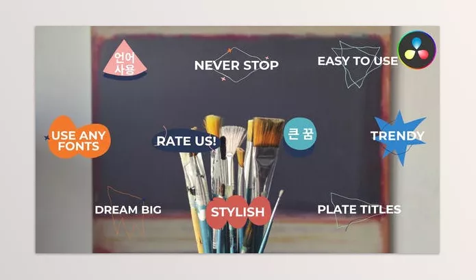 Videohive – Abstract Plate Titles DaVinci Resolve Download 53381490