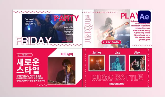 Videohive – Modern Music Slides for After Effects Download 53542585