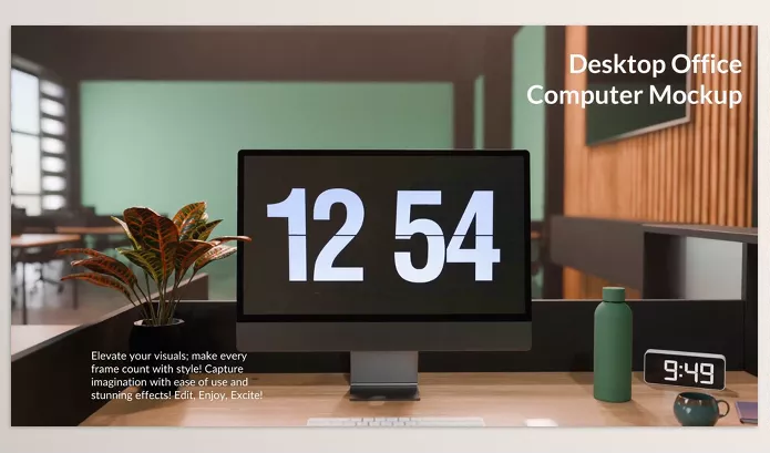 Videohive – Desktop Office Computer Mockup for DaVinci Resolve Download 53982072