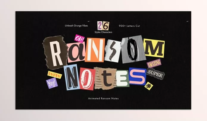 Videohive – Ransom Note Animated Letters Set Download 54476988