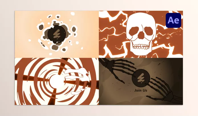 Videohive – Scull And Bones Logo for After Effects Download 54522723