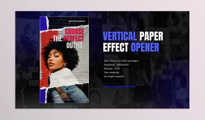 Videohive – Paper Effect Fashion Opener Vertical Download 55156393