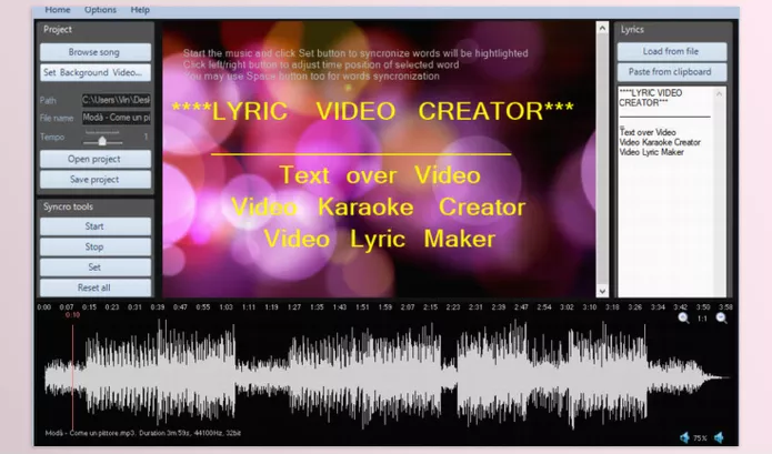 Lyric Video Creator Professional Download v6.2.2 (Win)