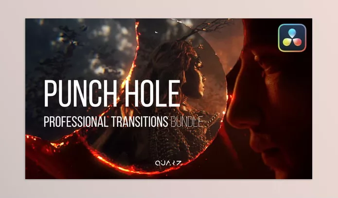 Videohive – Punch Hole Transitions for Davinci Resolve Download 55612485