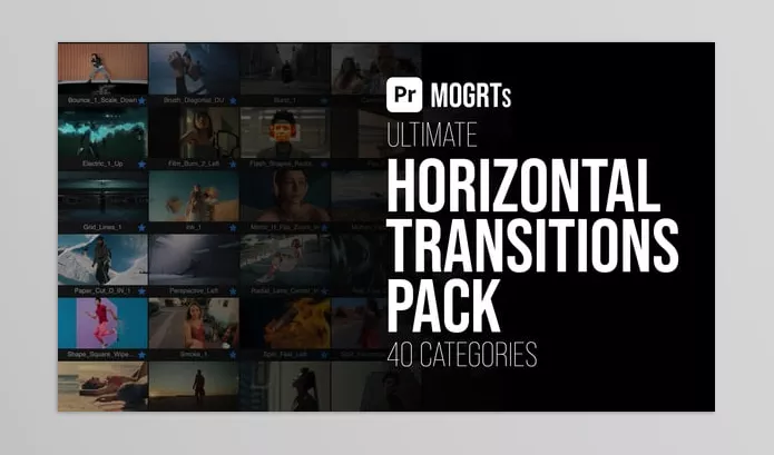 Videohive – Horizontal Transitions Pack MOGRTs Download 57142176