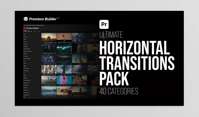 Videohive – Horizontal Transitions Pack for Premiere Pro Download 57096096