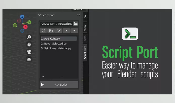 Blender – Script Port Download v1.0 (Manage Python Scripts In Blender)