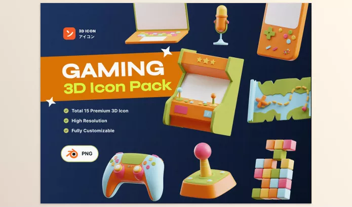 Ui8 – Gaming 3D Icon Pack Download