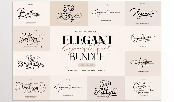 Creative Market – Elegant Script Font Bundle 10 Premium Typefaces Download 92431633