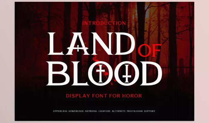 Creative Market – Land Of Blood Horror Movie Font Download 291339233