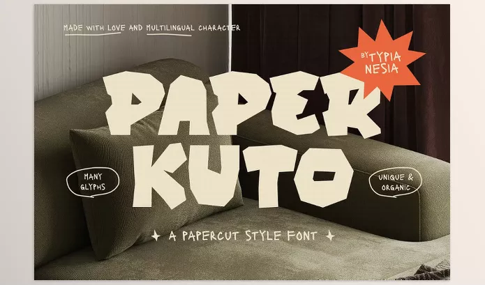 Creative Market – Paper Kuto Papercut Style Font Download 291157714