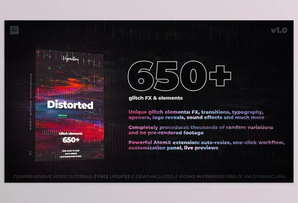 Videohive – 650 plus Glitch Elements For After Effects v1.1 Download 29662551