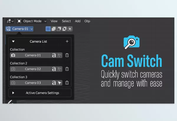 Blender – Cam Switch Download v1.1 (Quickly Switch And Manage Camera Settings)
