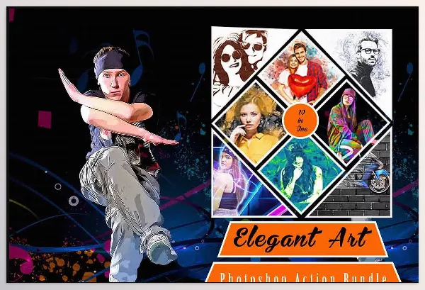 Creative Market – Elegant Art Photoshop Action Bundle Download 12709885