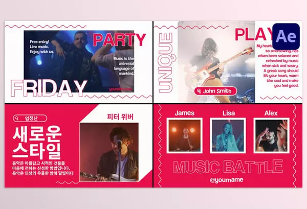Videohive – Modern Music Slides for After Effects Download 53542585