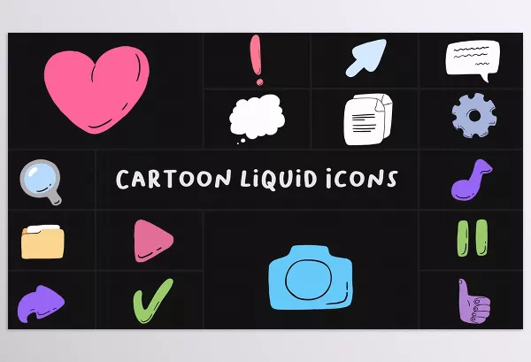 Videohive – Cartoon Liquid Icons for After Effects Download 54333158