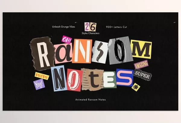 Videohive – Ransom Note Animated Letters Set Download 54476988