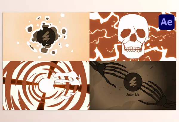 Videohive – Scull And Bones Logo for After Effects Download 54522723