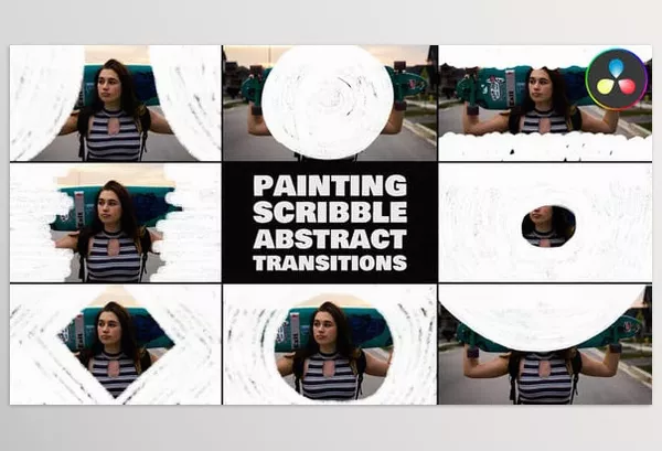 Viedohive – Painting Scribble Abstract Transitions for DaVinci Resolve Download 54686166