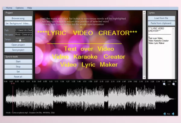Lyric Video Creator Professional Download v6.2.2 (Win)