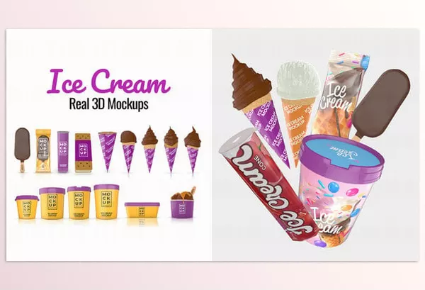 Videohive – Ice Cream Real 3D Mockups Download 45915994