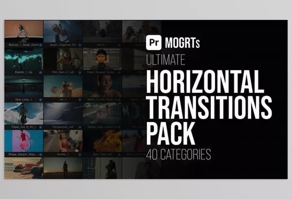 Videohive – Horizontal Transitions Pack MOGRTs Download 57142176