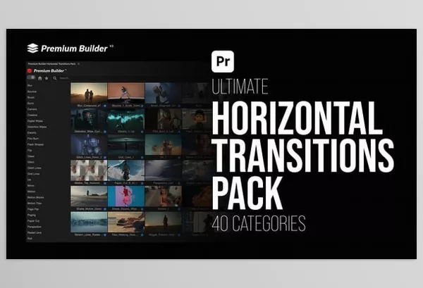 Videohive – Horizontal Transitions Pack for Premiere Pro Download 57096096