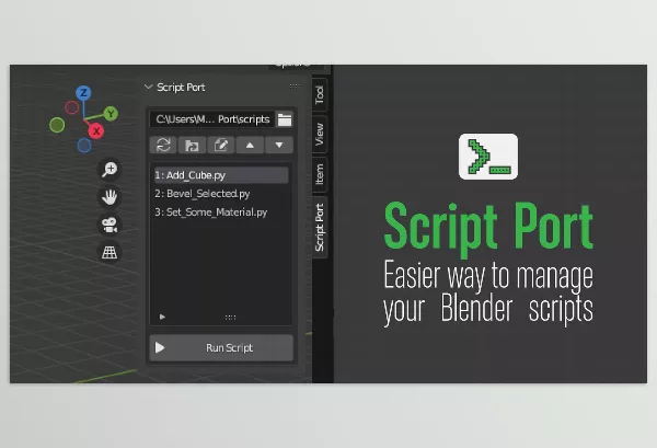 Blender – Script Port Download v1.0 (Manage Python Scripts In Blender)
