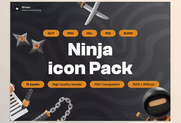 Ui8 – Ninja 3D Icon Pack Download