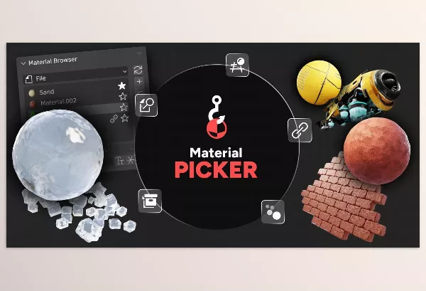 Blender – Material Picker Select And Browse Materials Download v1.3.2