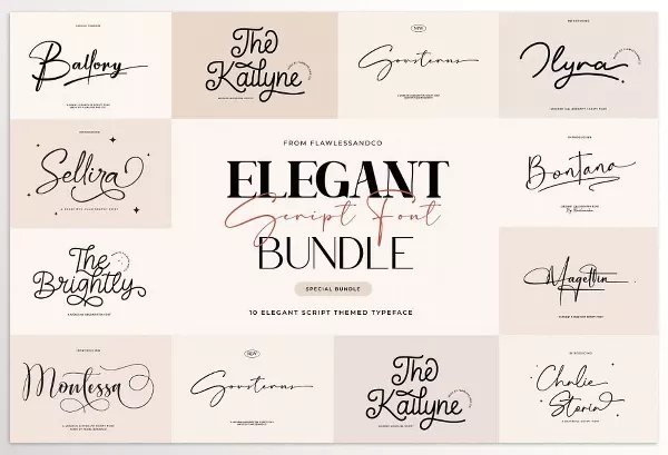 Creative Market – Elegant Script Font Bundle 10 Premium Typefaces Download 92431633