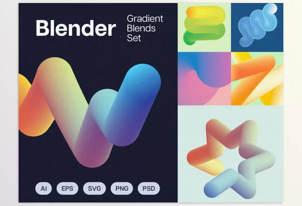 UI8 – Blender Gradient Blends Collection Download