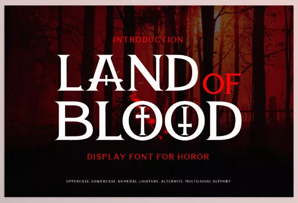 Creative Market – Land Of Blood Horror Movie Font Download 291339233