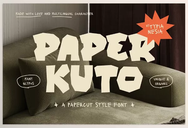 Creative Market – Paper Kuto Papercut Style Font Download 291157714