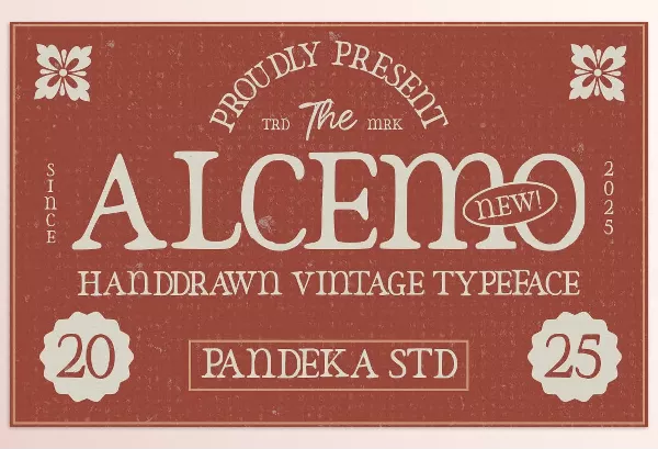 Creative Market – Alcemo Hand-Drawn Vintage Serif Download 291241148