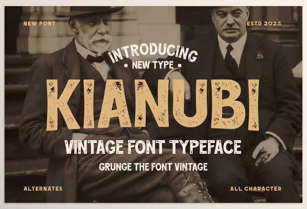 Creative Market – Kianubi – Vintage Font Typeface Download 291521052