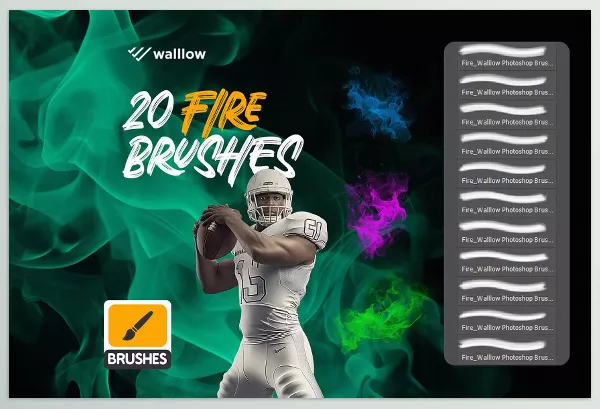 Creative Market – Fire and Smoke Photoshop Brushes Download 291402557
