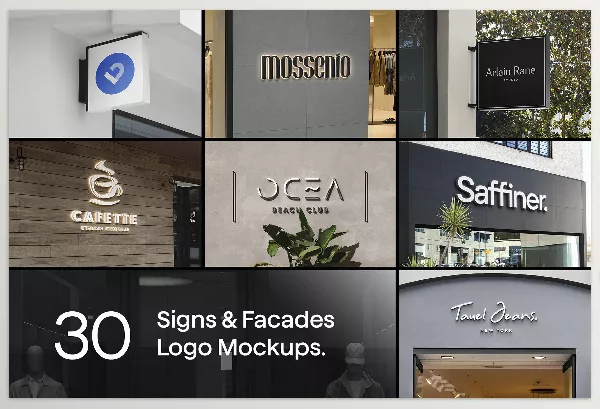 Asylab – 30 Signs and Facade Logo Mockups Download V3