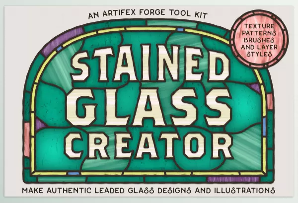Artifex Forge – Stained Glass Creator For Illustrator and Photoshop Stained Glass Tool Kit Download